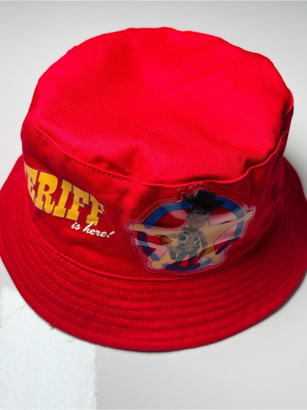 Disney Pixar Toy Story Woody Bucket Hat Red Sheriff Is Here Kids Toddler 2-3X